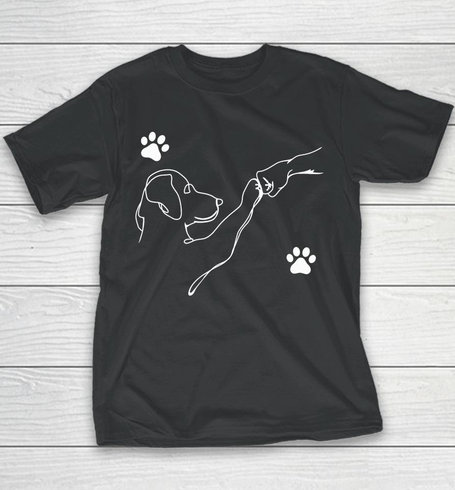 Dog And People Beat Hand, Dog, Friendship Youth T-Shirt