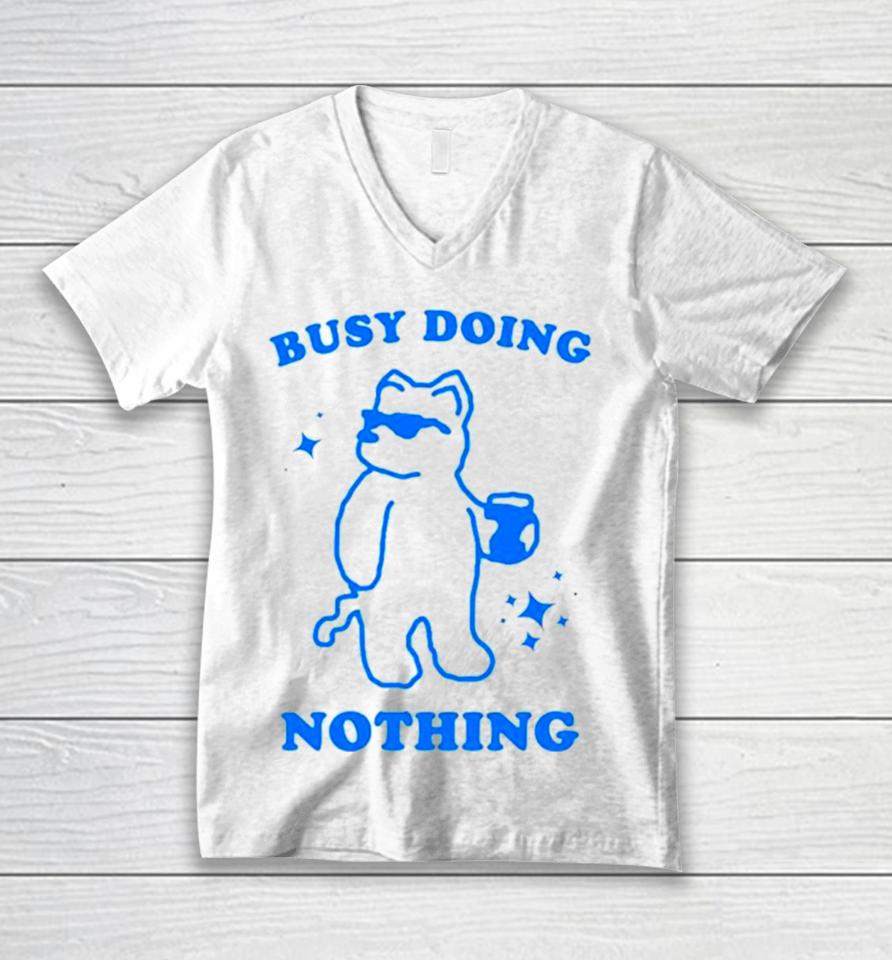 Dog Busy Doing Nothing Unisex V-Neck T-Shirt