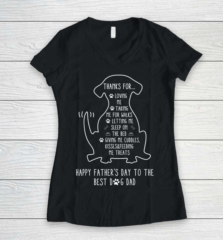 Dog Dad Happy Father's Day Women V-Neck T-Shirt