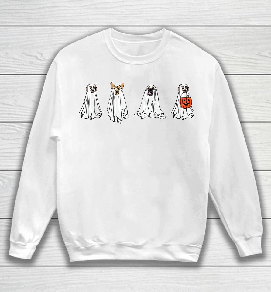 Dog Ghost Funny Halloween Mummy Dog Lover Matching Family Sweatshirt