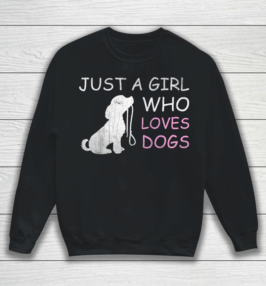 Dog Lover T-Shirt Gift Just A Girl Who Loves Dogs Sweatshirt