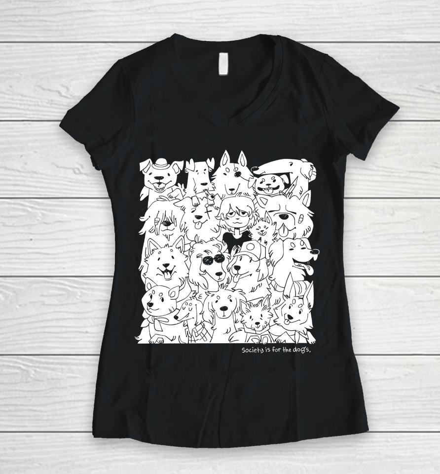 Dog Society Women V-Neck T-Shirt