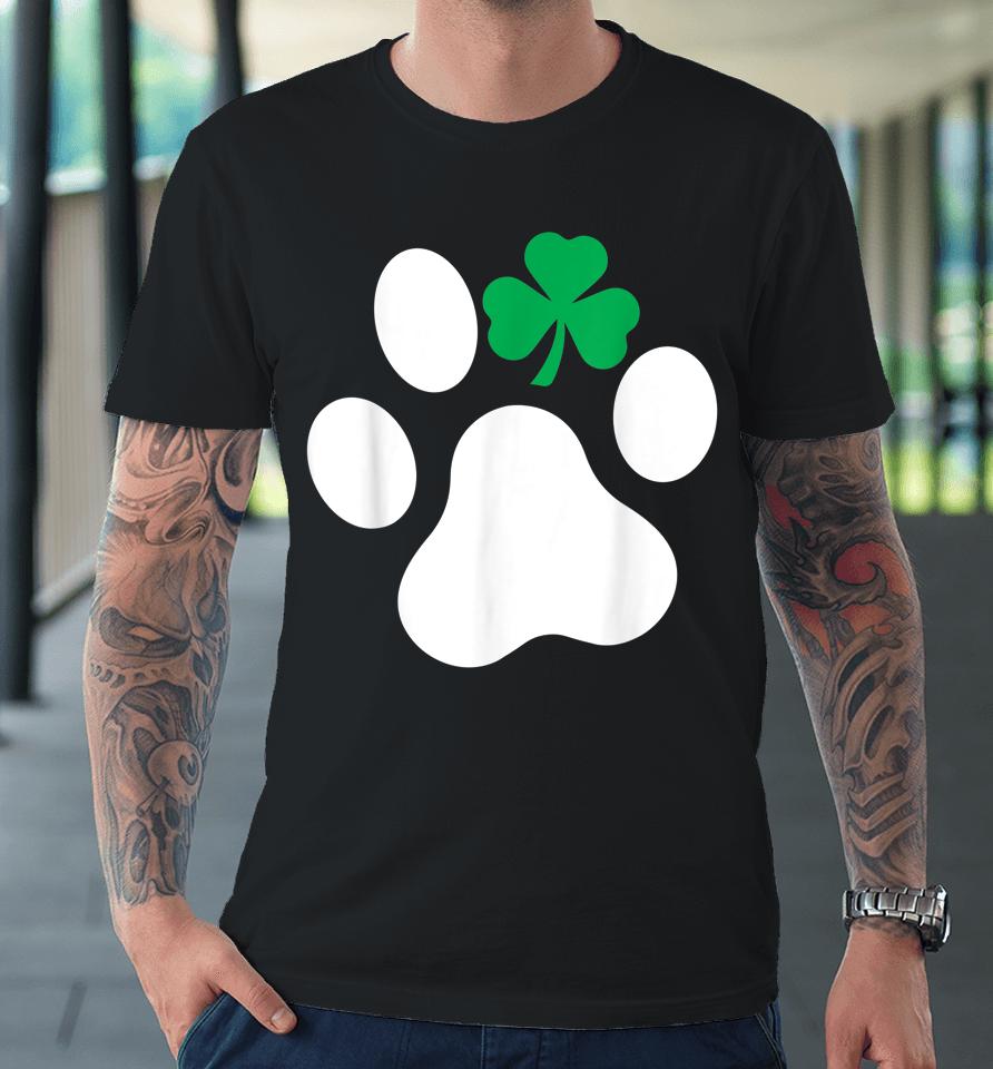 Dog St Patrick's Day Shamrock Dog Paw Premium T-Shirt