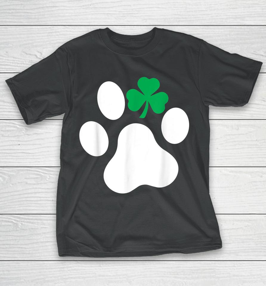 Dog St Patrick's Day Shamrock Dog Paw T-Shirt