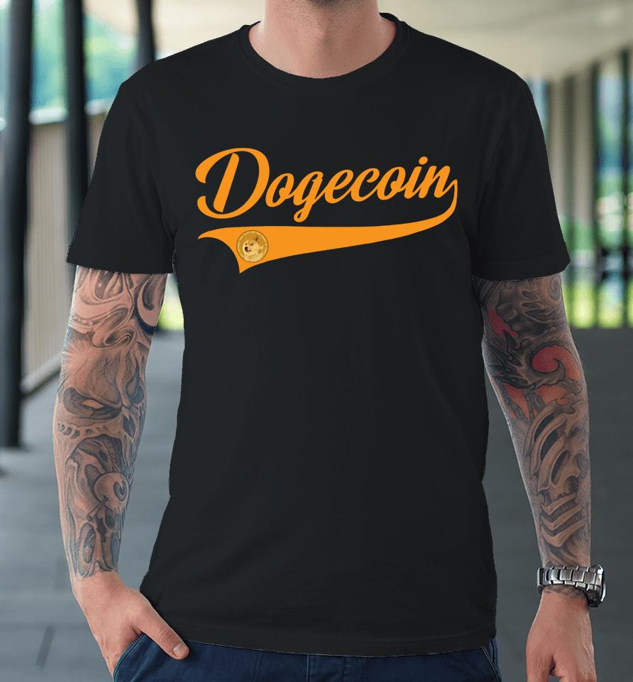 Dogecoin Doge Throwback Sporty Design Classic Premium T-Shirt