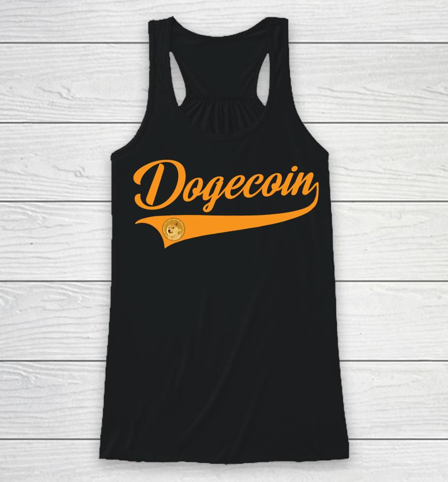 Dogecoin Doge Throwback Sporty Design Classic Racerback Tank