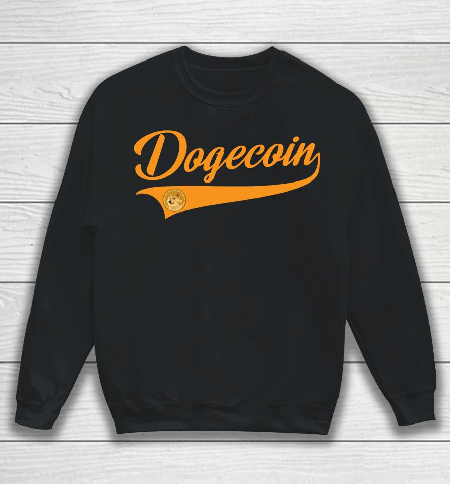 Dogecoin Doge Throwback Sporty Design Classic Sweatshirt