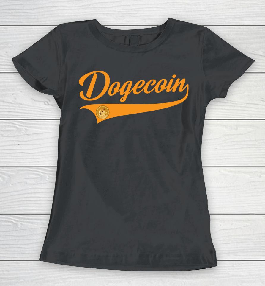 Dogecoin Doge Throwback Sporty Design Classic Women T-Shirt