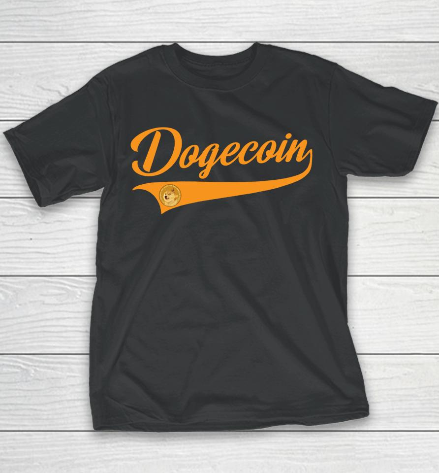 Dogecoin Doge Throwback Sporty Design Classic Youth T-Shirt