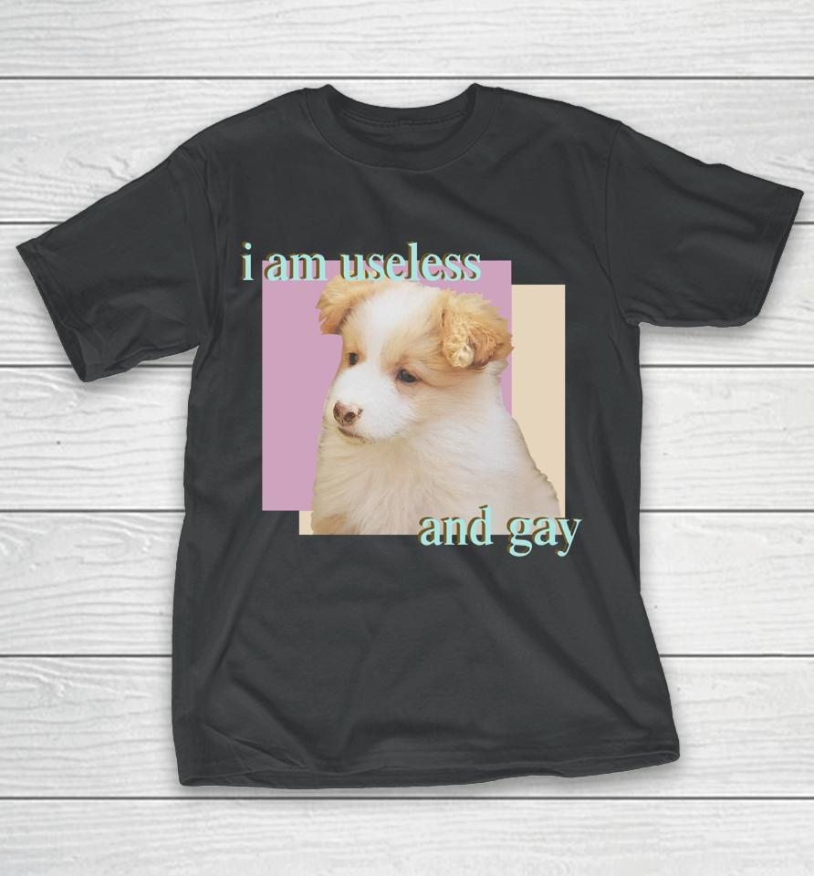 Dogecore Store I Am Useless And Gay T-Shirt