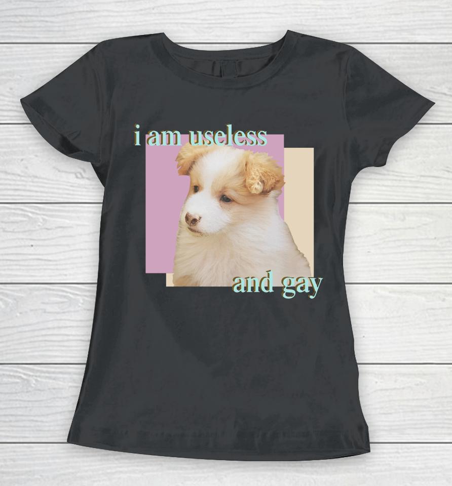 Dogecore Store I Am Useless And Gay Women T-Shirt
