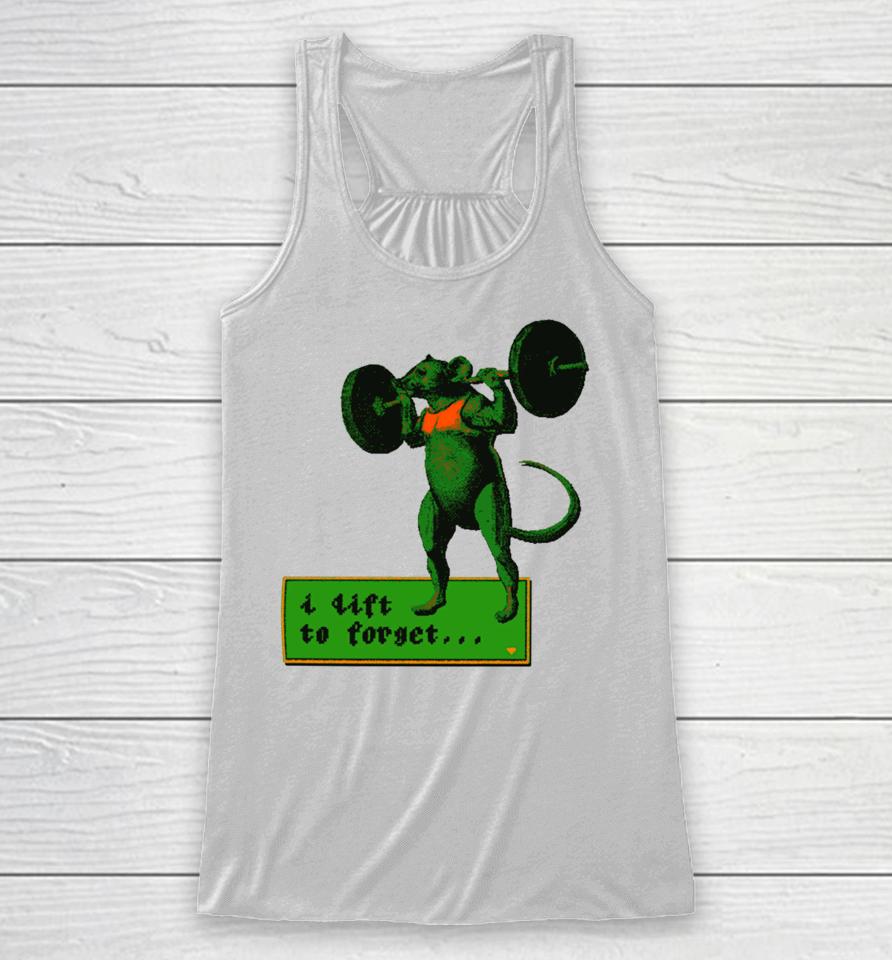 Dogecore Store I Lift To Forget Racerback Tank