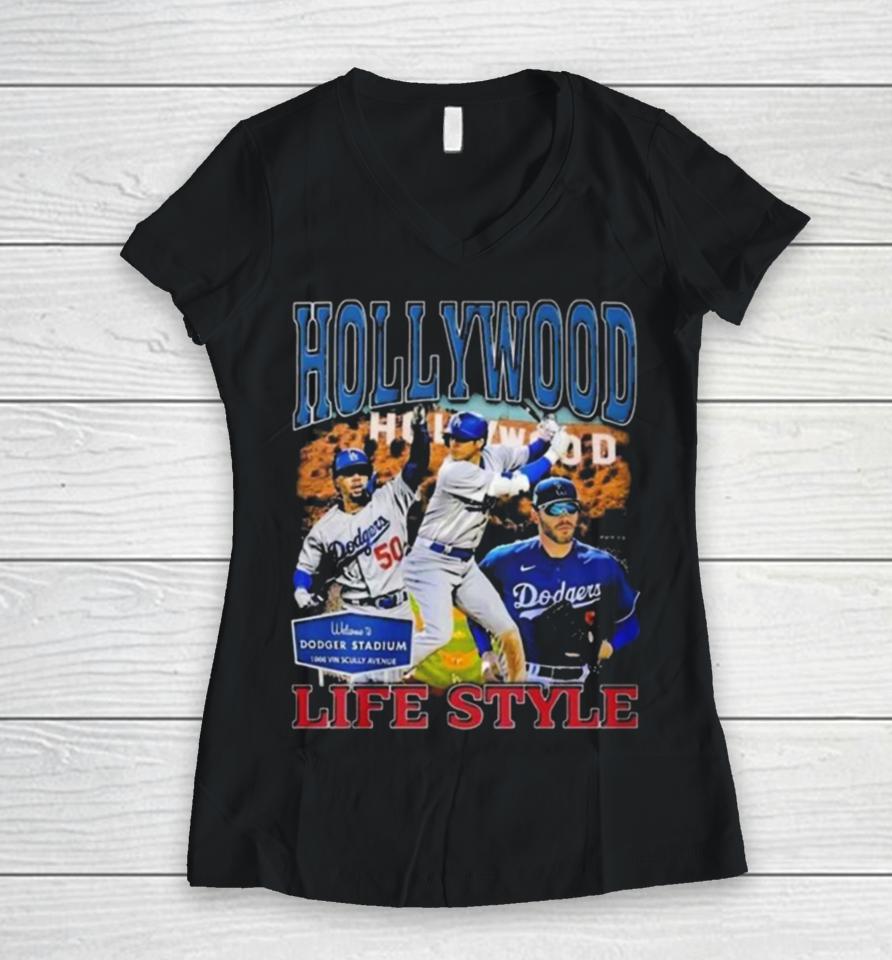 Doggers Hollywood Life Style Women V-Neck T-Shirt
