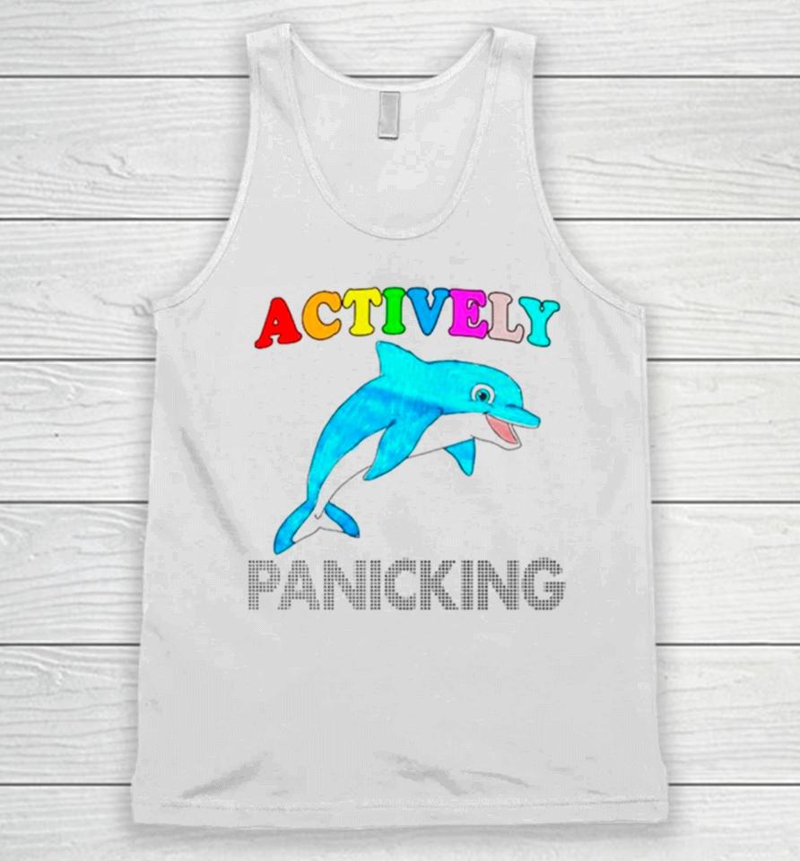 Dolphin Actively Panicking Unisex Tank Top