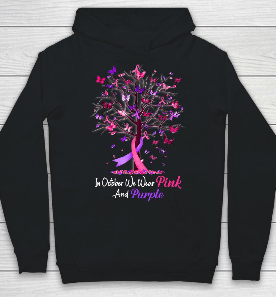 Domestic Violence Breast Cancer Awareness Month Ribbon Tree Hoodie