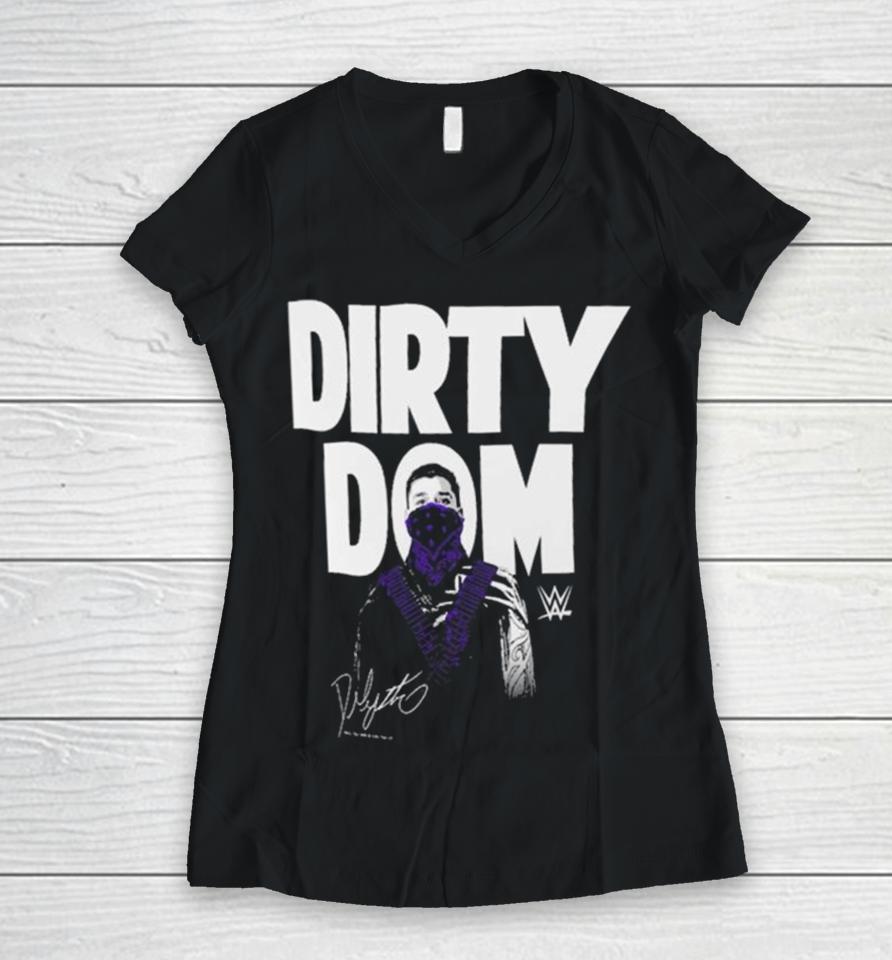 Dominik Mysterio Dirty Dom Signature Women V-Neck T-Shirt