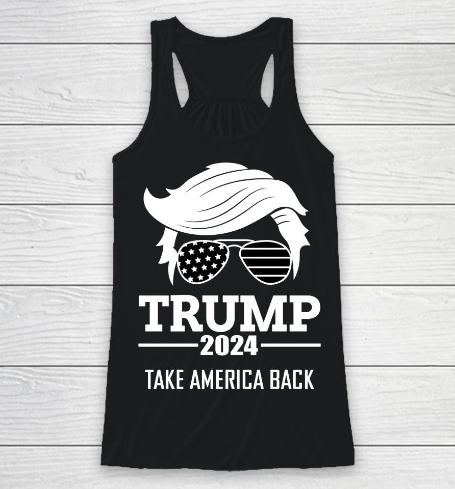Donald Trump 2024 Take America Back Election Racerback Tank