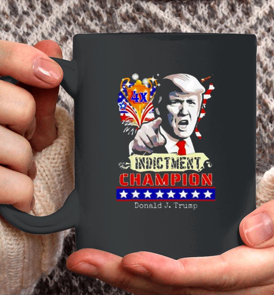 Donald Trump 4X Indictment Champion Coffee Mug