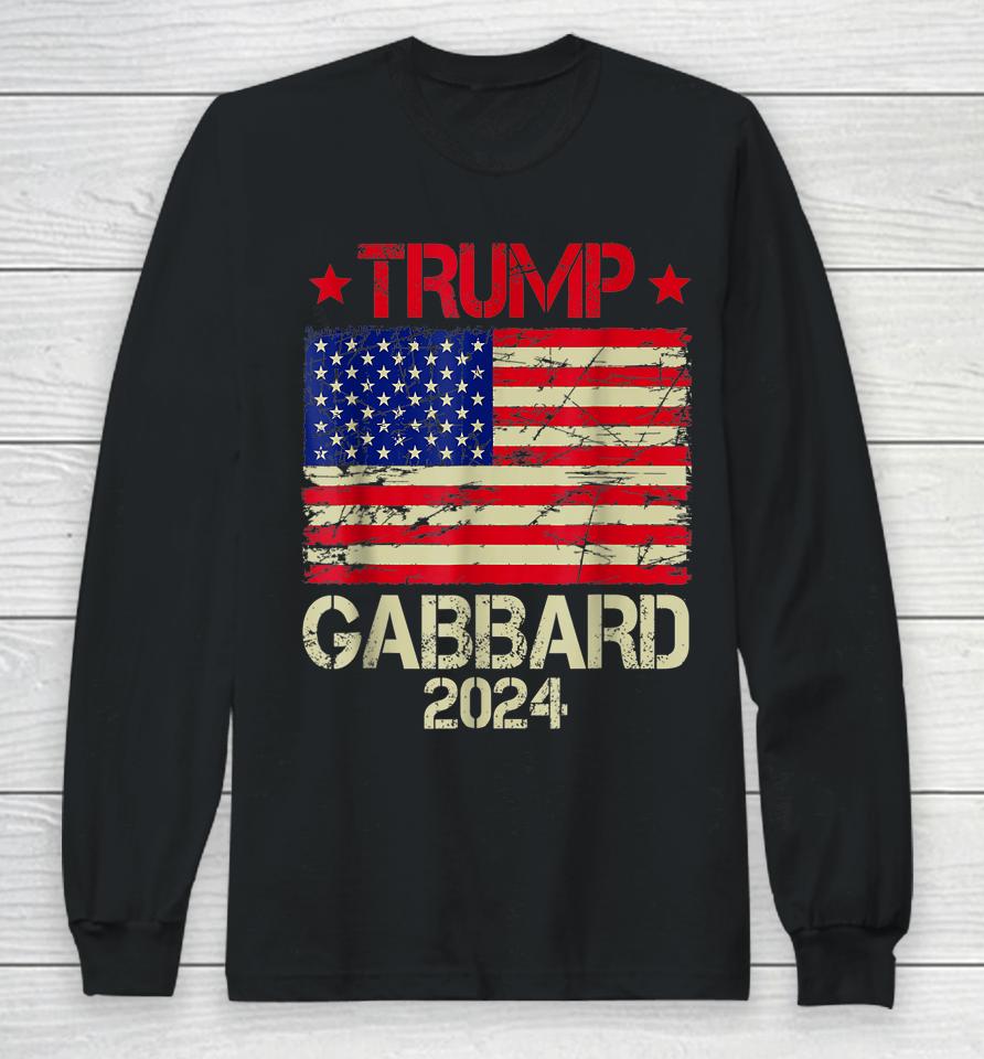 Donald Trump Tulsi Gabbard 2024 Us Flag Long Sleeve T-Shirt