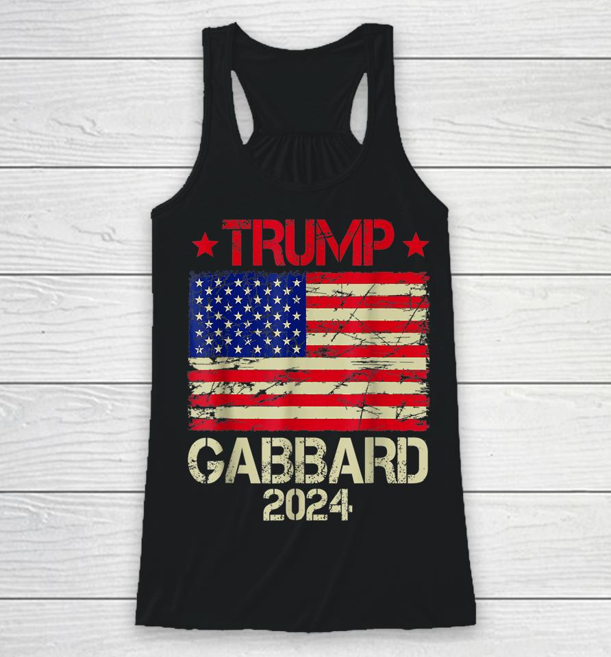 Donald Trump Tulsi Gabbard 2024 Us Flag Racerback Tank