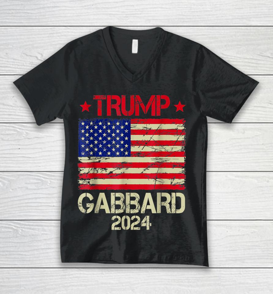 Donald Trump Tulsi Gabbard 2024 Us Flag Unisex V-Neck T-Shirt