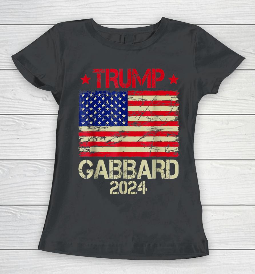Donald Trump Tulsi Gabbard 2024 Us Flag Women T-Shirt