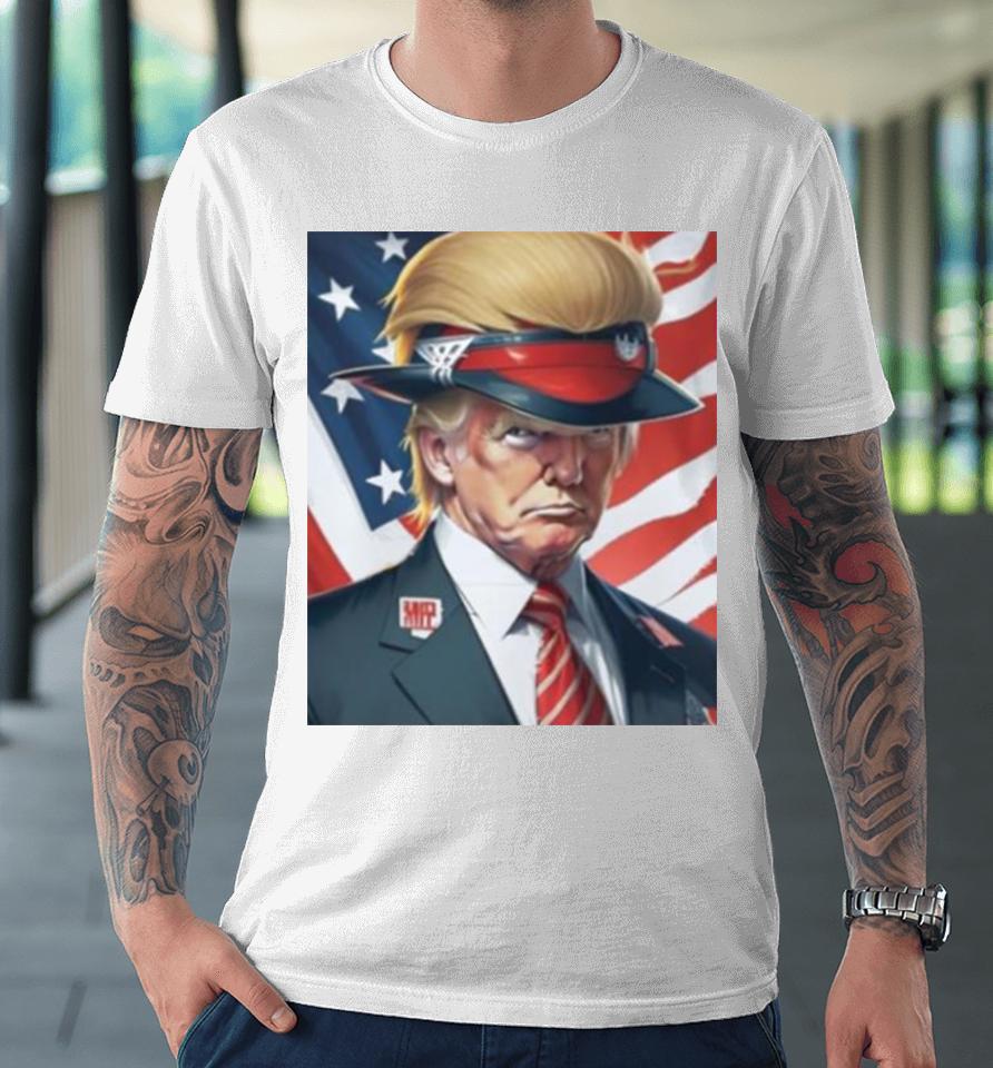 Donald Trump With Beautiful Hair America Flag Premium T-Shirt