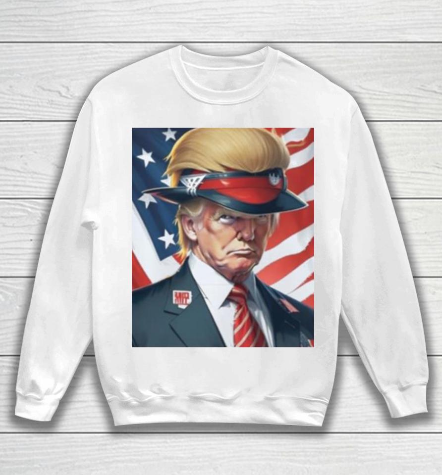 Donald Trump With Beautiful Hair America Flag Sweatshirt