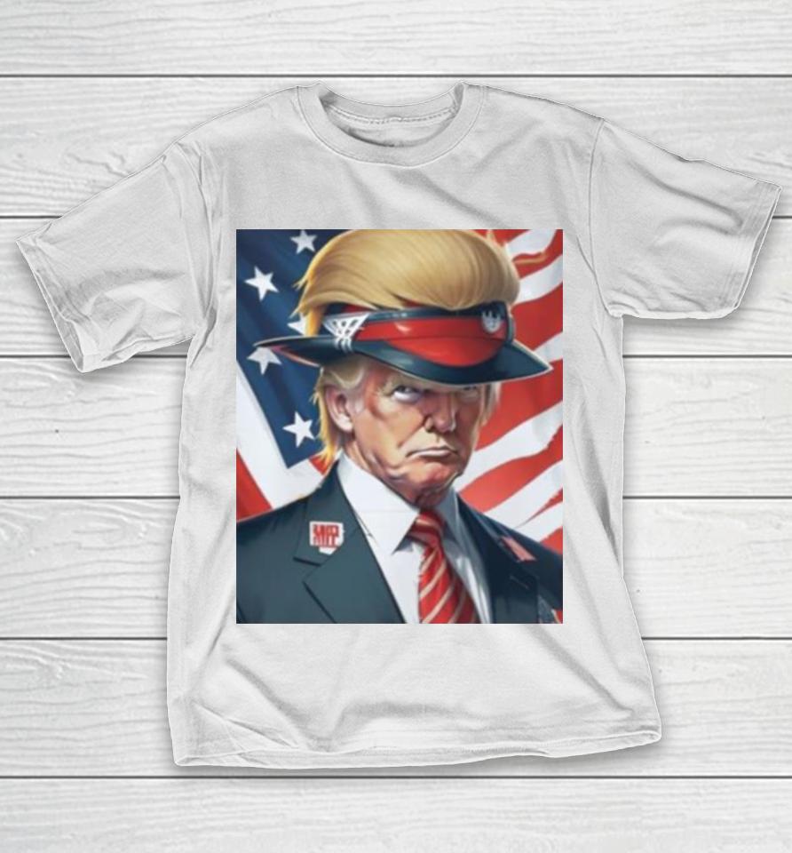 Donald Trump With Beautiful Hair America Flag T-Shirt