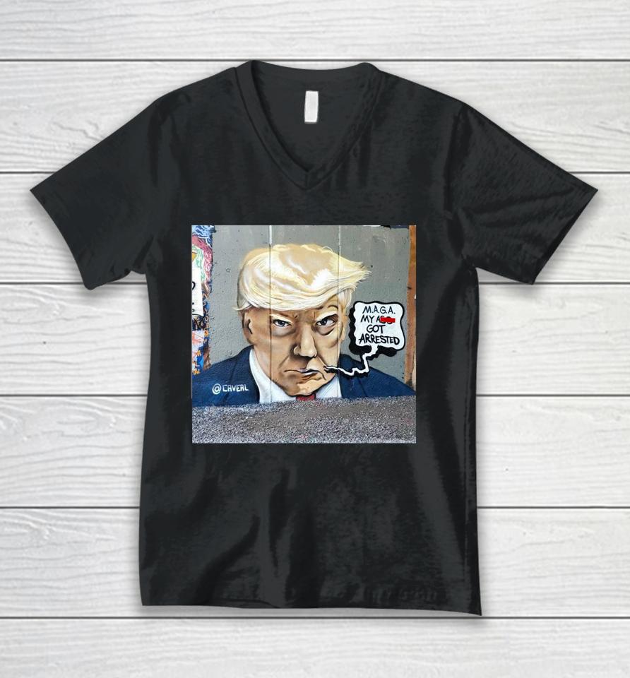 Donald Trump's Mugshot Maga My As Got Arrested In Atlanta Unisex V-Neck T-Shirt