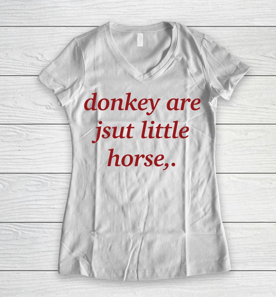 Donkey Are Just Little Horse Women V-Neck T-Shirt