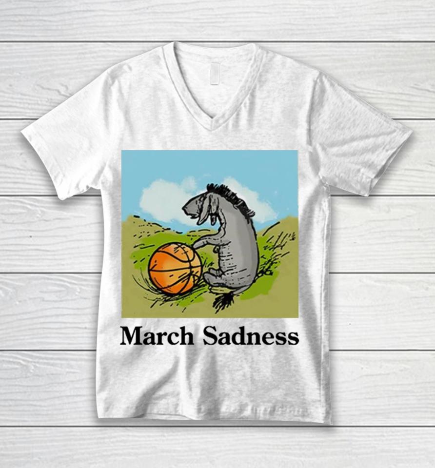 Donkey March Sadness Basketball Unisex V-Neck T-Shirt