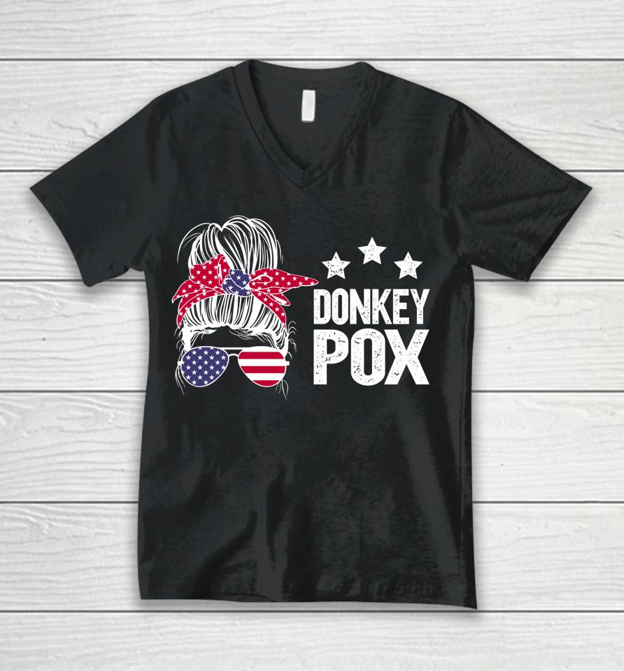 Donkey Pox Messy Bun Unisex V-Neck T-Shirt