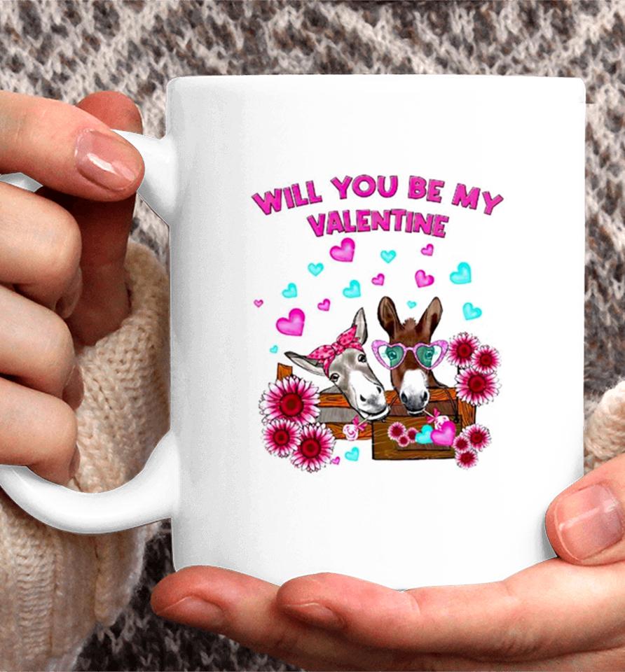 Donkey Will You Be My Valentine Coffee Mug