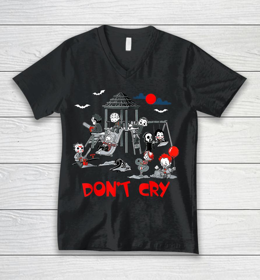 Don't Cry Horror Clubhouse In Park Halloween Unisex V-Neck T-Shirt