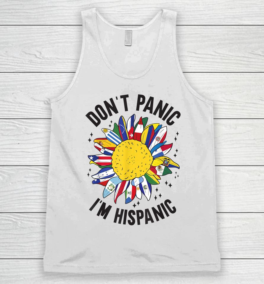 Don't Panic I'm Hispanic T-Shirt National Hispanic Heritage Month Unisex Tank Top