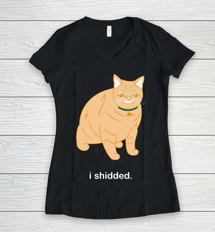 Donut Operator Cat I Shidded Women V-Neck T-Shirt