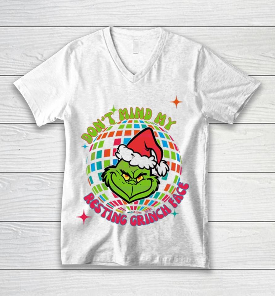 Dony Mind My Resting Grinch Face Disco Ball Unisex V-Neck T-Shirt