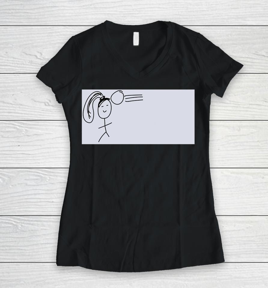 Doodle Sketch Women V-Neck T-Shirt