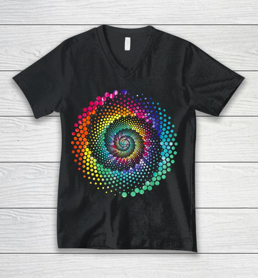 Dot Day Shirt Boys Kids Colorful Polka Dot Spiral Unisex V-Neck T-Shirt
