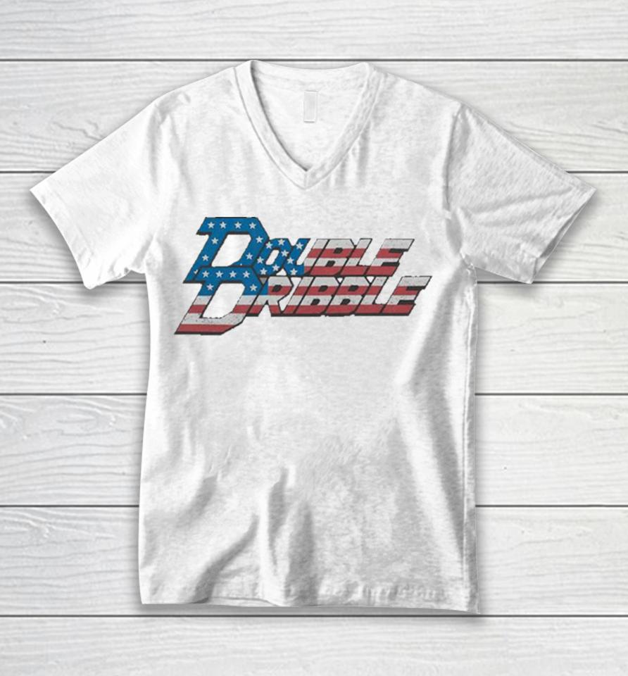 Double Dribble American Flag Unisex V-Neck T-Shirt
