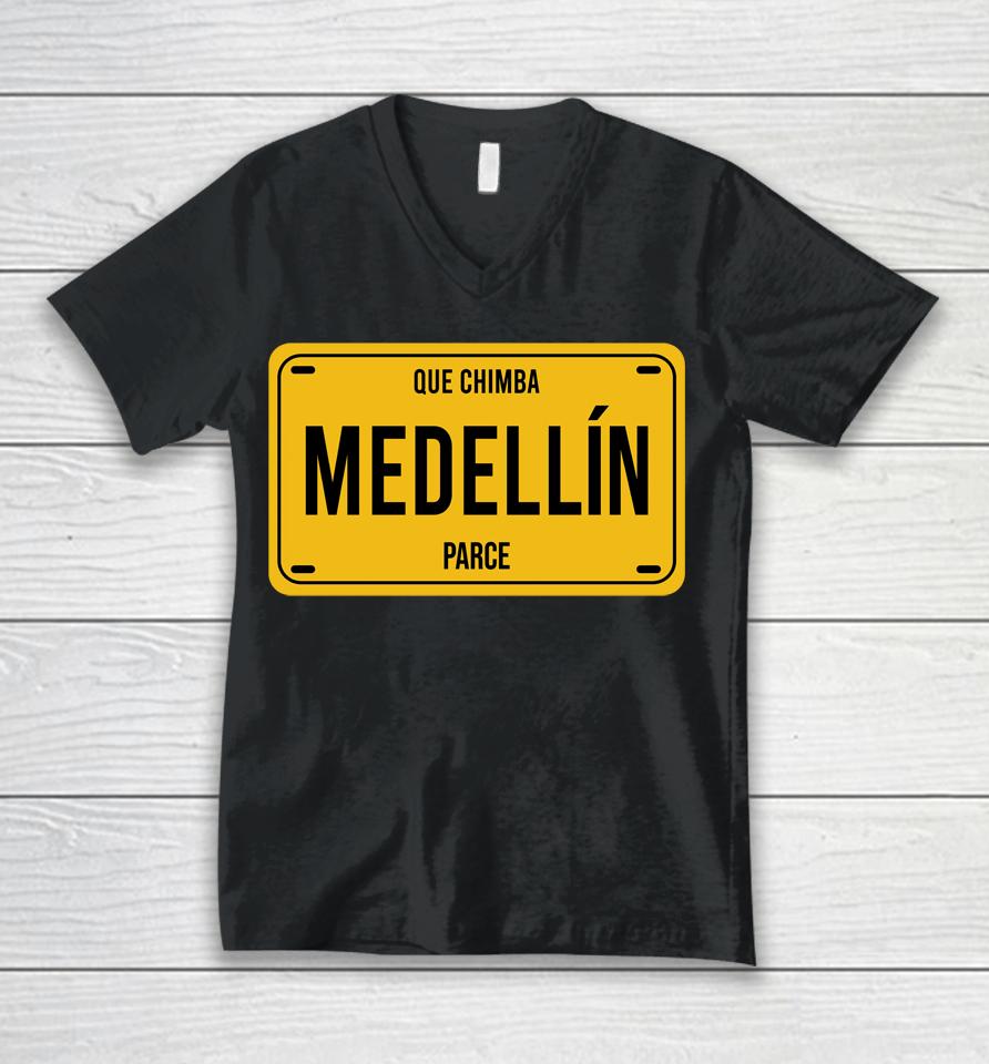 Doug Ellin Que Chimba Medellin Parce Unisex V-Neck T-Shirt