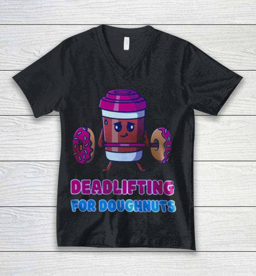 Doughnut Deadlifting Unisex V-Neck T-Shirt
