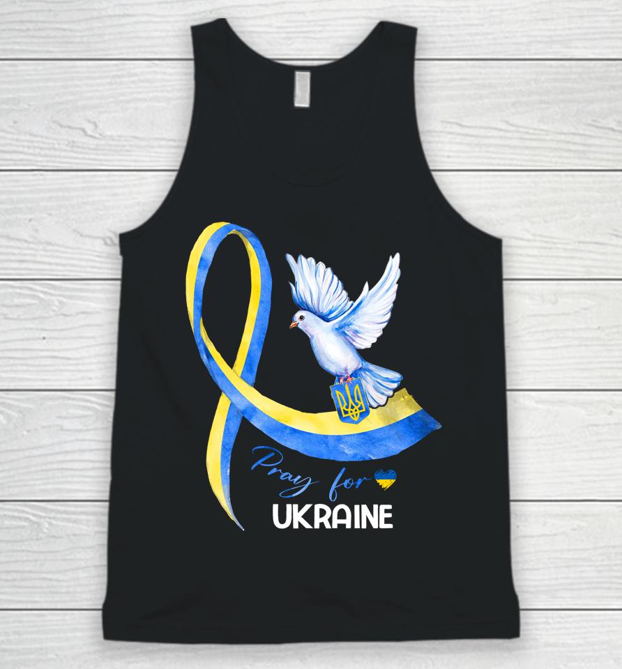Dove Ukraine Ukrainian Ribbon Pray For Ukraine Free Ukraine Unisex Tank Top