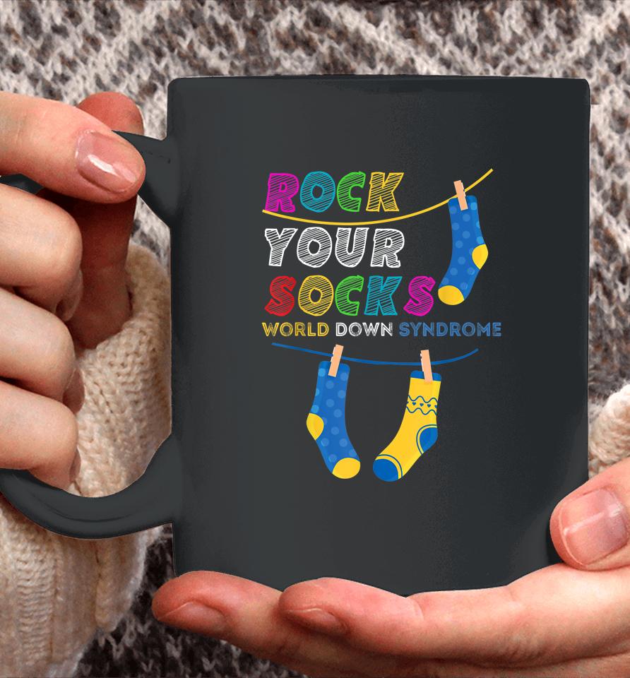 Down Syndrome Awareness Shirt Rock Your Socks Girls Boys Coffee Mug