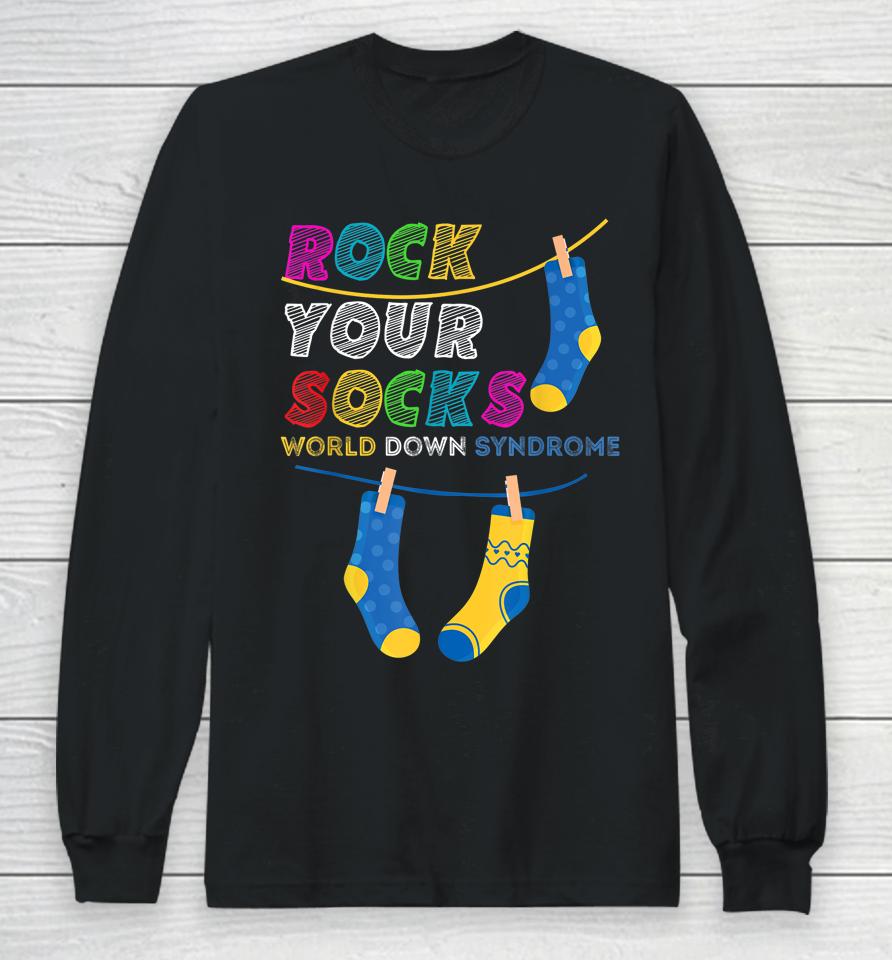 Down Syndrome Awareness Shirt Rock Your Socks Girls Boys Long Sleeve T-Shirt
