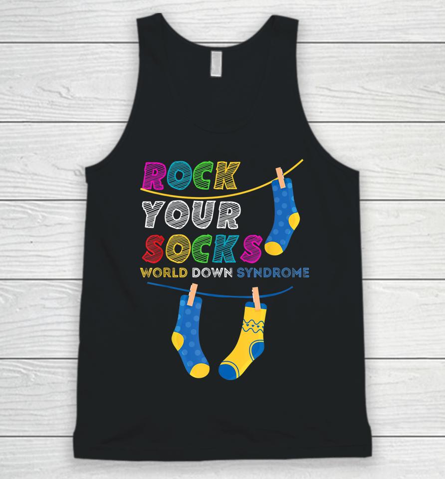 Down Syndrome Awareness Shirt Rock Your Socks Girls Boys Unisex Tank Top
