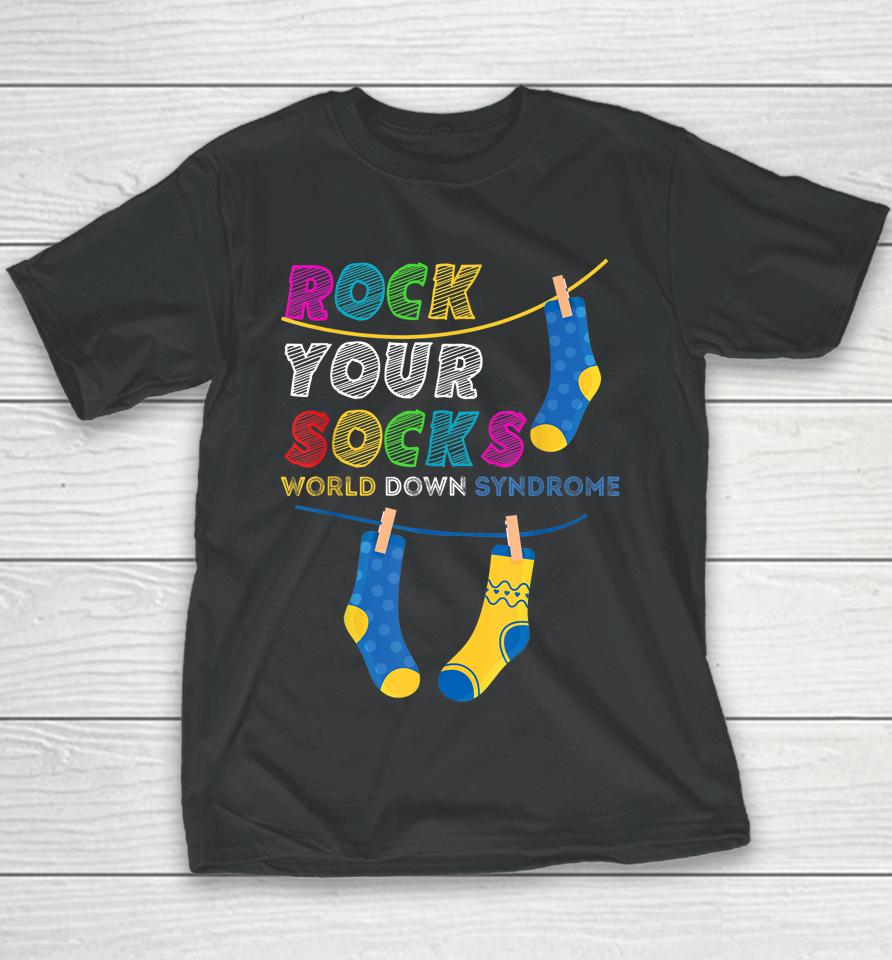 Down Syndrome Awareness Shirt Rock Your Socks Girls Boys Youth T-Shirt
