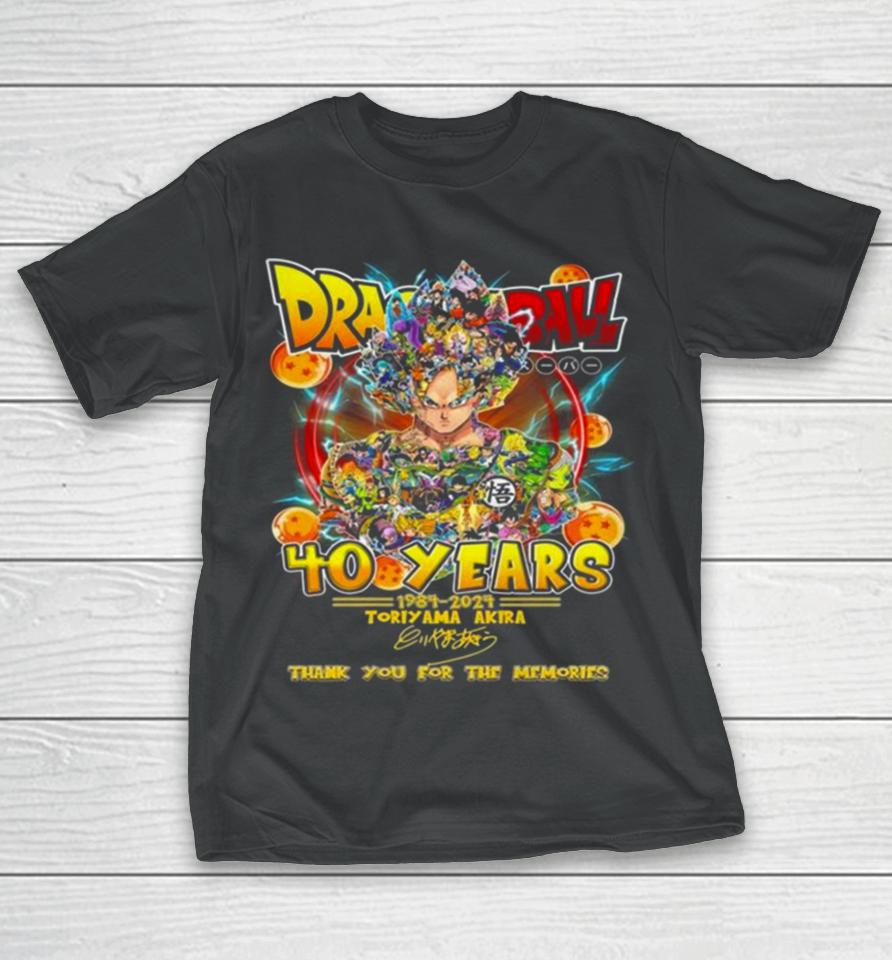 Dragon Ball 40 Years 1984 2024 Toriyama Akira Thank You For The Memories Signature T-Shirt