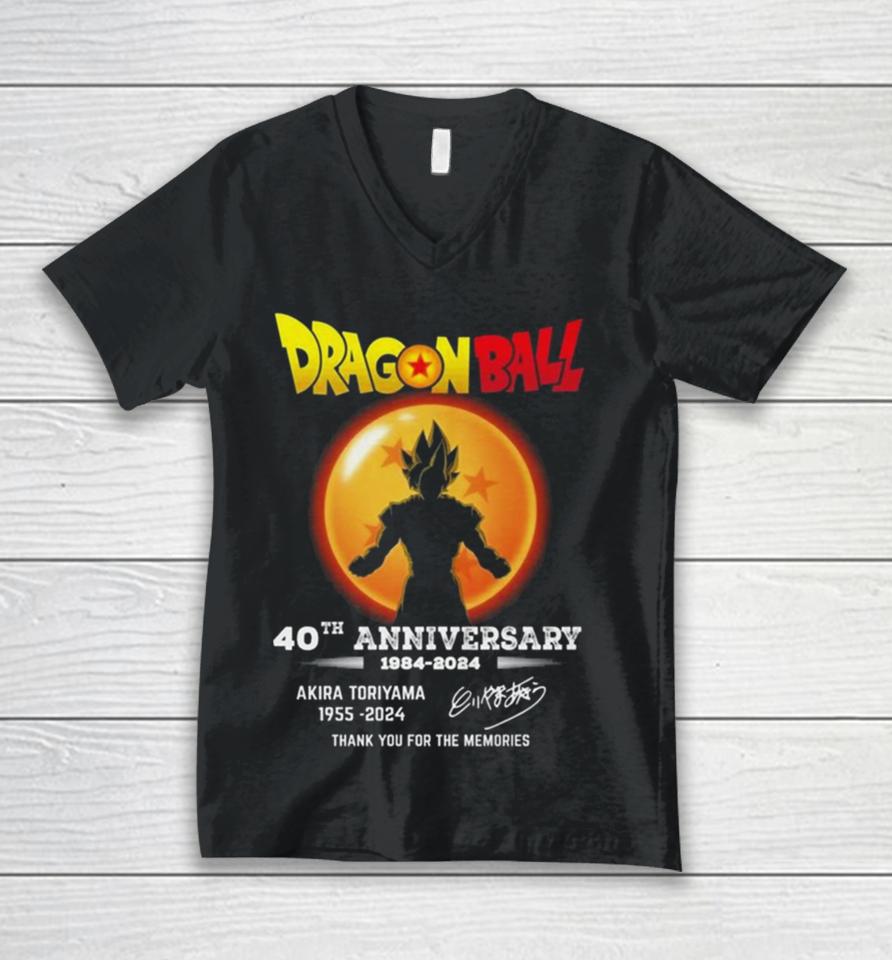 Dragon Ball 40Th Anniversary 1984 2024 Akira Toriyama 1955 2024 Thank You For The Memories Unisex V-Neck T-Shirt